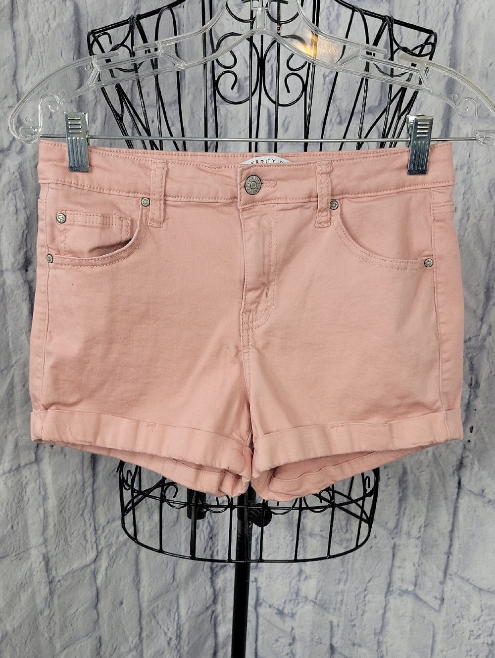 Celebrity Pink Blush Pink‎ Cuffed Denim Shorts Size 7